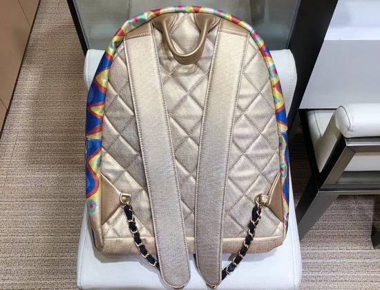 Chanel Graffiti Backpack in Multicolor Cotton AS0867