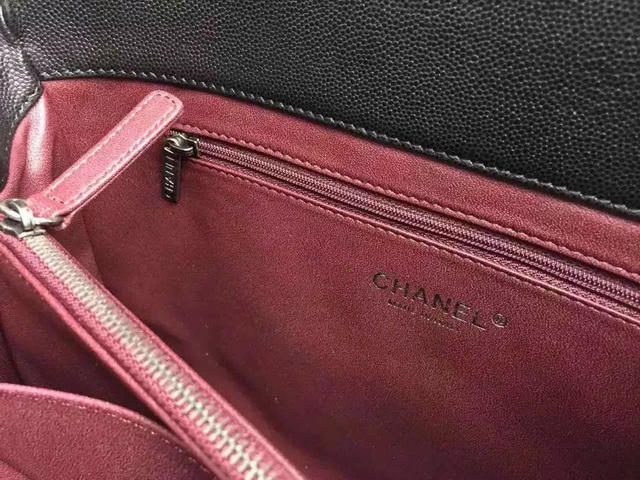 Chanel Grained Calfskin Flap Bag Embellished with Lizard Handle for Sale