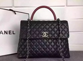 Chanel Grained Calfskin Flap Bag Embellished with Lizard Handle for Sale