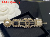 Chanel Hair Clip Metal Glass Pearls and Strass Replica