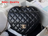 Chanel Heart Bag Black Lambskin Gold Tone Metal Ref AS3191 Replica