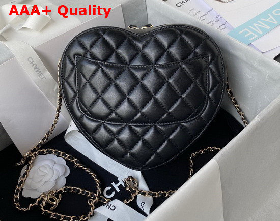 Chanel Heart Bag Black Lambskin Gold Tone Metal Ref AS3191 Replica