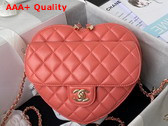 Chanel Heart Bag Pink Lambskin Gold Tone Metal Ref AS3191 Replica