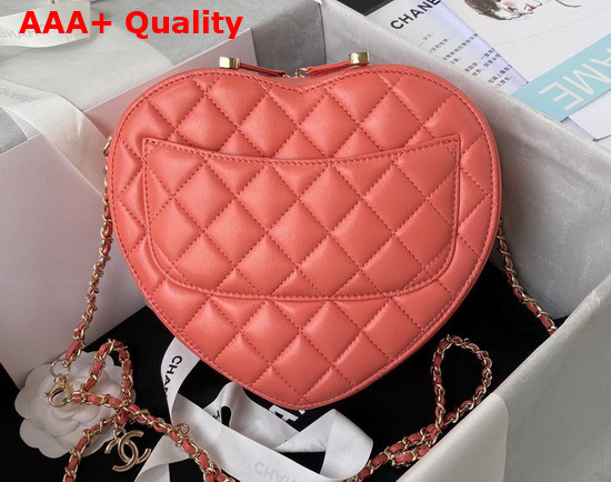 Chanel Heart Bag Pink Lambskin Gold Tone Metal Ref AS3191 Replica