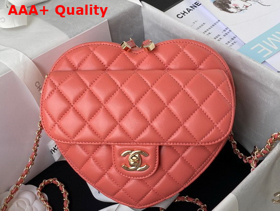 Chanel Heart Bag Pink Lambskin Gold Tone Metal Ref AS3191 Replica