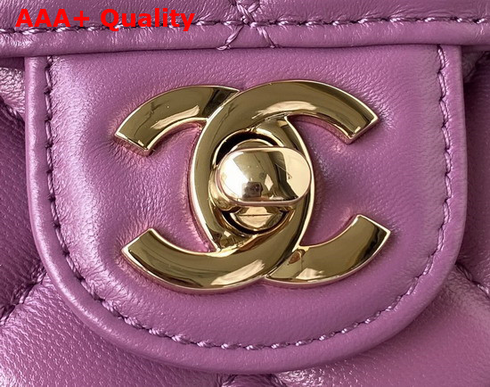 Chanel Heart Bag Purple Lambskin Gold Tone Metal AS3191 Replica