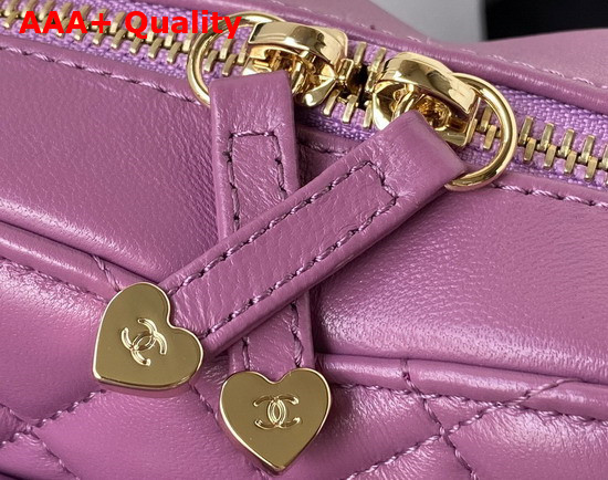 Chanel Heart Bag Purple Lambskin Gold Tone Metal AS3191 Replica