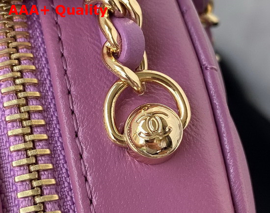 Chanel Heart Bag Purple Lambskin Gold Tone Metal AS3191 Replica