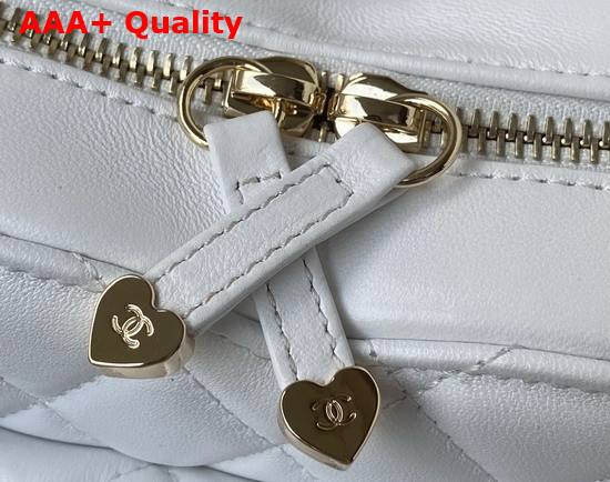 Chanel Heart Bag White Lambskin Gold Tone Metal Ref AS3191 Replica