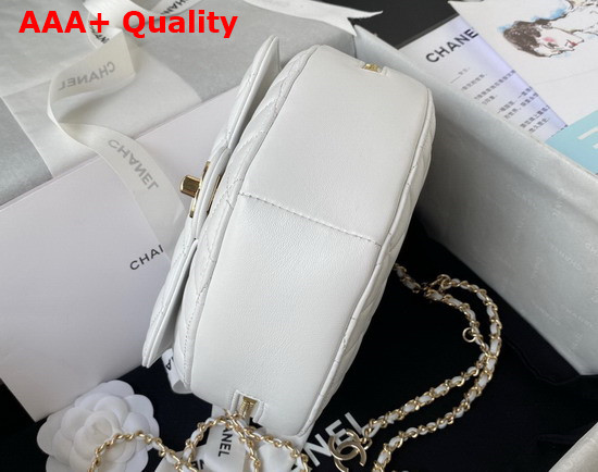 Chanel Heart Bag White Lambskin Gold Tone Metal Ref AS3191 Replica