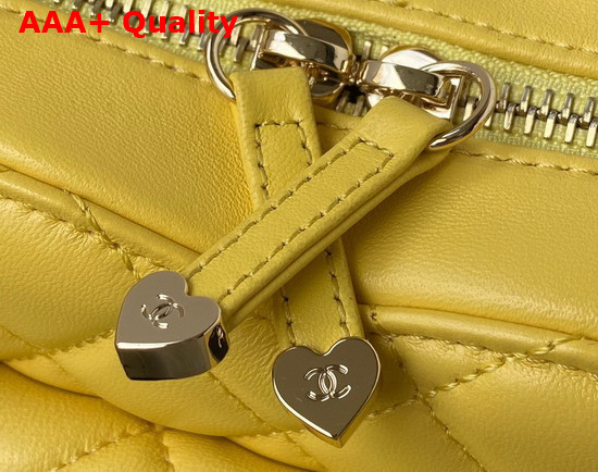 Chanel Heart Bag Yellow Lambskin Gold Tone Metal Ref AS3191 Replica