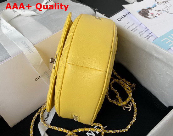 Chanel Heart Bag Yellow Lambskin Gold Tone Metal Ref AS3191 Replica