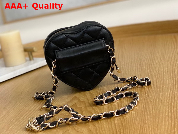 Chanel Heart Belt Bag in Black Lambskin Replica