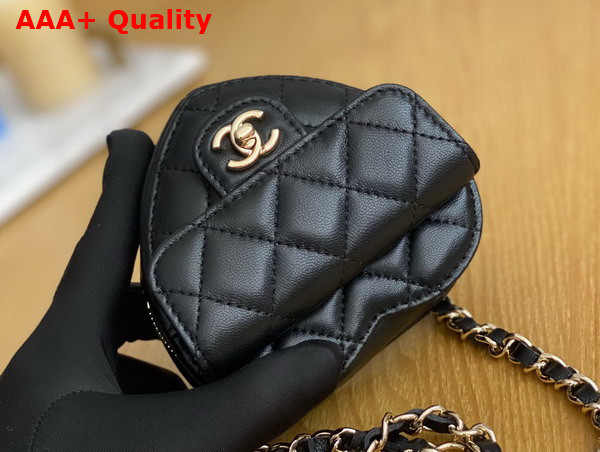 Chanel Heart Belt Bag in Black Lambskin Replica