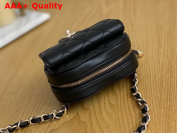 Chanel Heart Belt Bag in Black Lambskin Replica