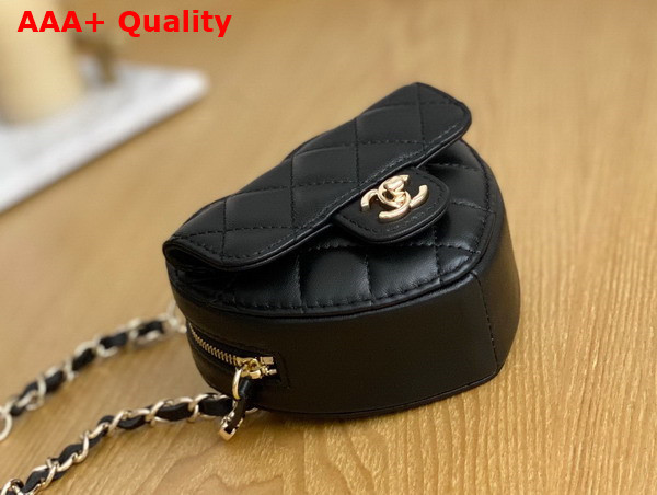 Chanel Heart Belt Bag in Black Lambskin Replica