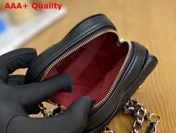 Chanel Heart Belt Bag in Black Lambskin Replica