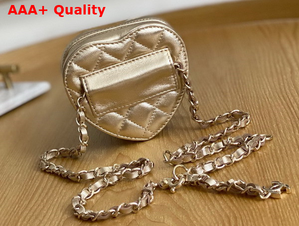 Chanel Heart Belt Bag in Light Gold Lambskin Replica