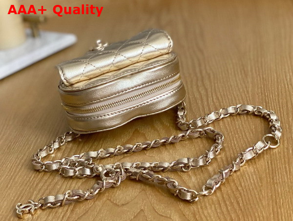 Chanel Heart Belt Bag in Light Gold Lambskin Replica