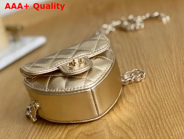 Chanel Heart Belt Bag in Light Gold Lambskin Replica