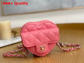 Chanel Heart Belt Bag in Pink Lambskin Replica