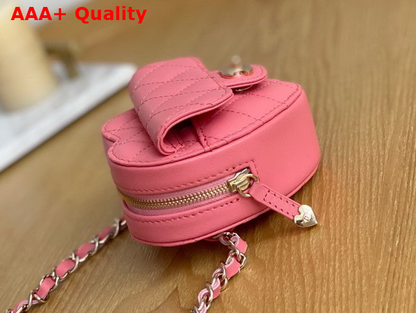 Chanel Heart Belt Bag in Pink Lambskin Replica