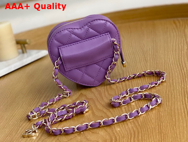 Chanel Heart Belt Bag in Purple Lambskin Replica