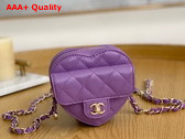 Chanel Heart Belt Bag in Purple Lambskin Replica