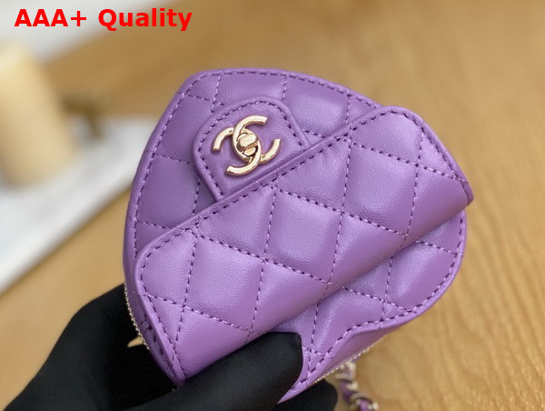 Chanel Heart Belt Bag in Purple Lambskin Replica