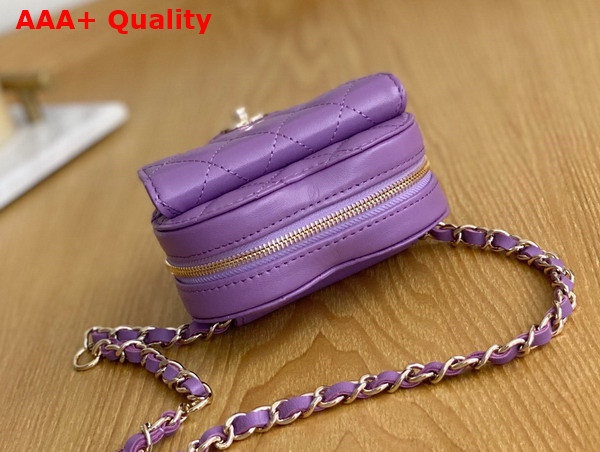 Chanel Heart Belt Bag in Purple Lambskin Replica