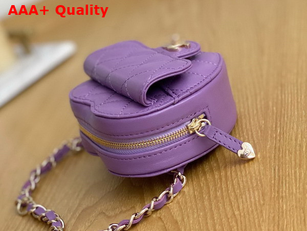 Chanel Heart Belt Bag in Purple Lambskin Replica