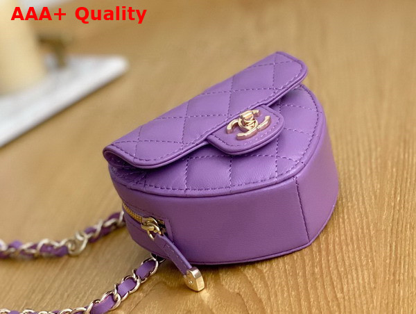 Chanel Heart Belt Bag in Purple Lambskin Replica