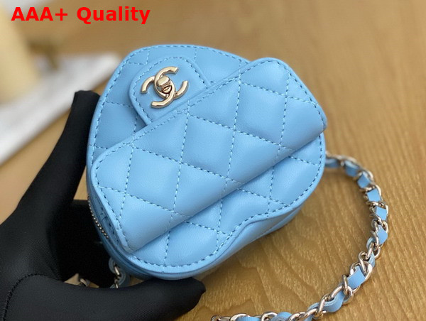 Chanel Heart Belt Bag in Sky Blue Lambskin Replica