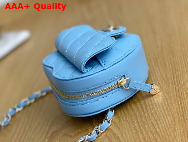 Chanel Heart Belt Bag in Sky Blue Lambskin Replica