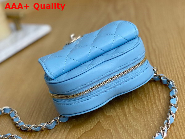 Chanel Heart Belt Bag in Sky Blue Lambskin Replica