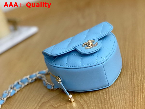 Chanel Heart Belt Bag in Sky Blue Lambskin Replica