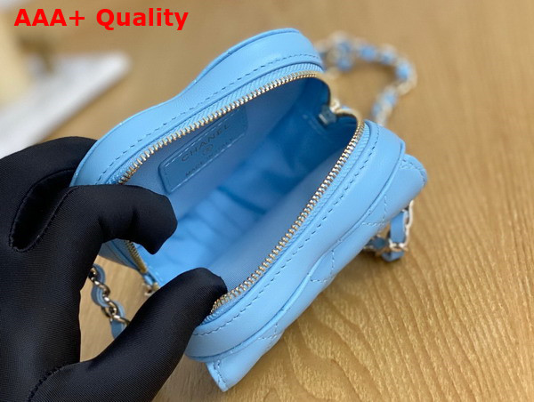 Chanel Heart Belt Bag in Sky Blue Lambskin Replica