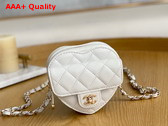 Chanel Heart Belt Bag in White Lambskin Replica