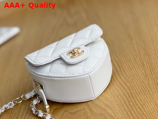 Chanel Heart Belt Bag in White Lambskin Replica