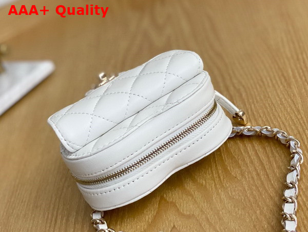 Chanel Heart Belt Bag in White Lambskin Replica