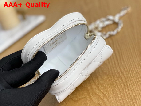 Chanel Heart Belt Bag in White Lambskin Replica