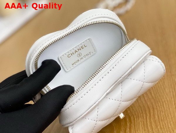 Chanel Heart Belt Bag in White Lambskin Replica