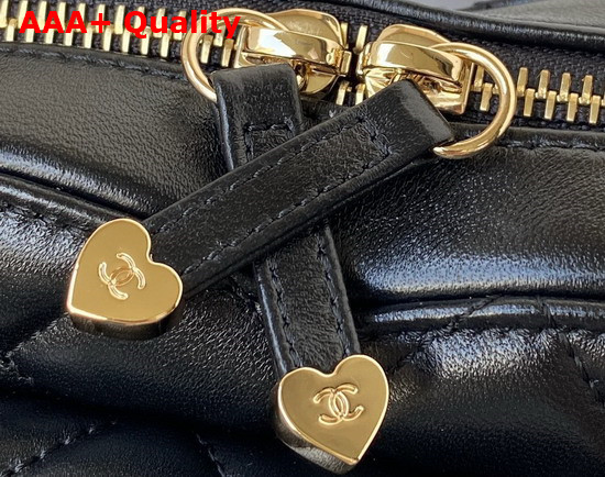 Chanel Heart Clutch with Chain Black Lambskin Gold Tone Metal Ref AP2784 Replica