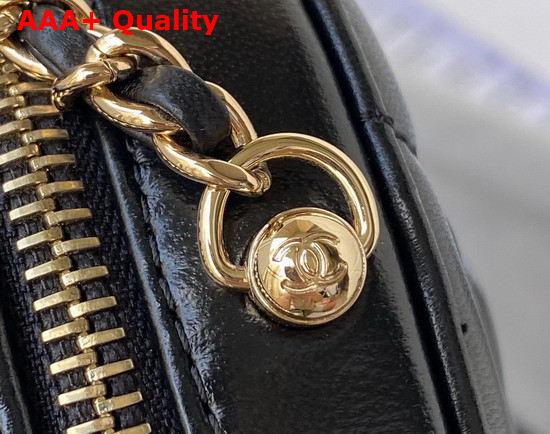 Chanel Heart Clutch with Chain Black Lambskin Gold Tone Metal Ref AP2784 Replica