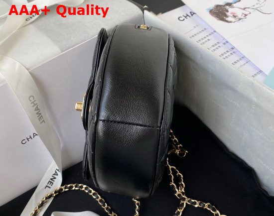 Chanel Heart Clutch with Chain Black Lambskin Gold Tone Metal Ref AP2784 Replica