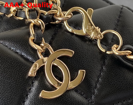 Chanel Heart Clutch with Chain Black Lambskin Gold Tone Metal Ref AP2784 Replica