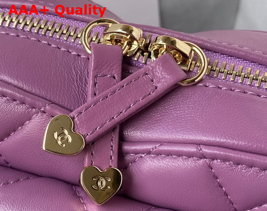 Chanel Heart Clutch with Chain Purple Lambskin Gold Tone Metal Ref AP2784 Replica