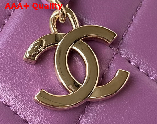 Chanel Heart Clutch with Chain Purple Lambskin Gold Tone Metal Ref AP2784 Replica