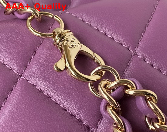 Chanel Heart Clutch with Chain Purple Lambskin Gold Tone Metal Ref AP2784 Replica