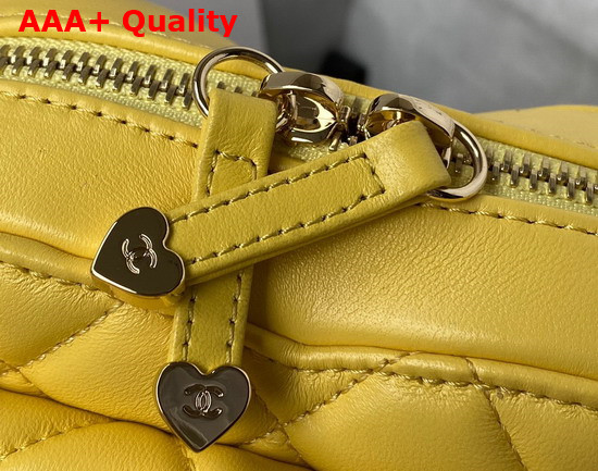 Chanel Heart Clutch with Chain Yellow Lambskin Gold Tone Metal Ref AP2784 Replica